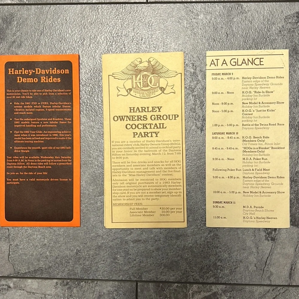 HARLEY DAVIDSON 1982 1983 1984 Bike Week Activities Guide’s excellent condition